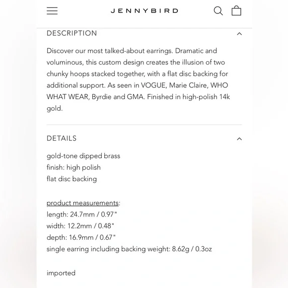 Jenny Bird Florence Earrings - Picture 2 of 6